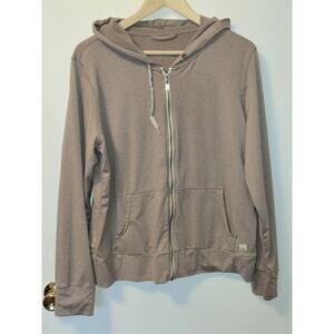 Vuori Womens XL VW268 Halo Performance Hoodie Full Zip Tan